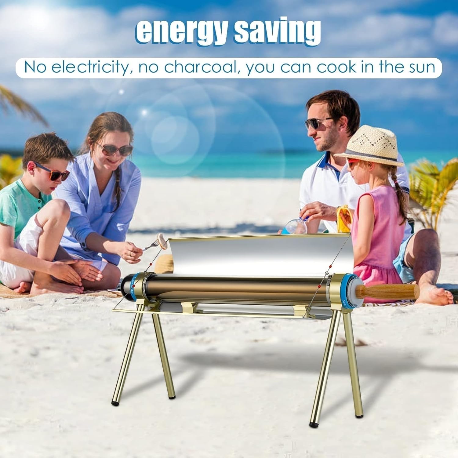 BBQ Solar Oven Sun Cooker Camp Stove Compact Camping Cookware Outdoor Oven & Solar Powered Camping Grill for Outdoor Camping Backpacking Hiking Familiy Party