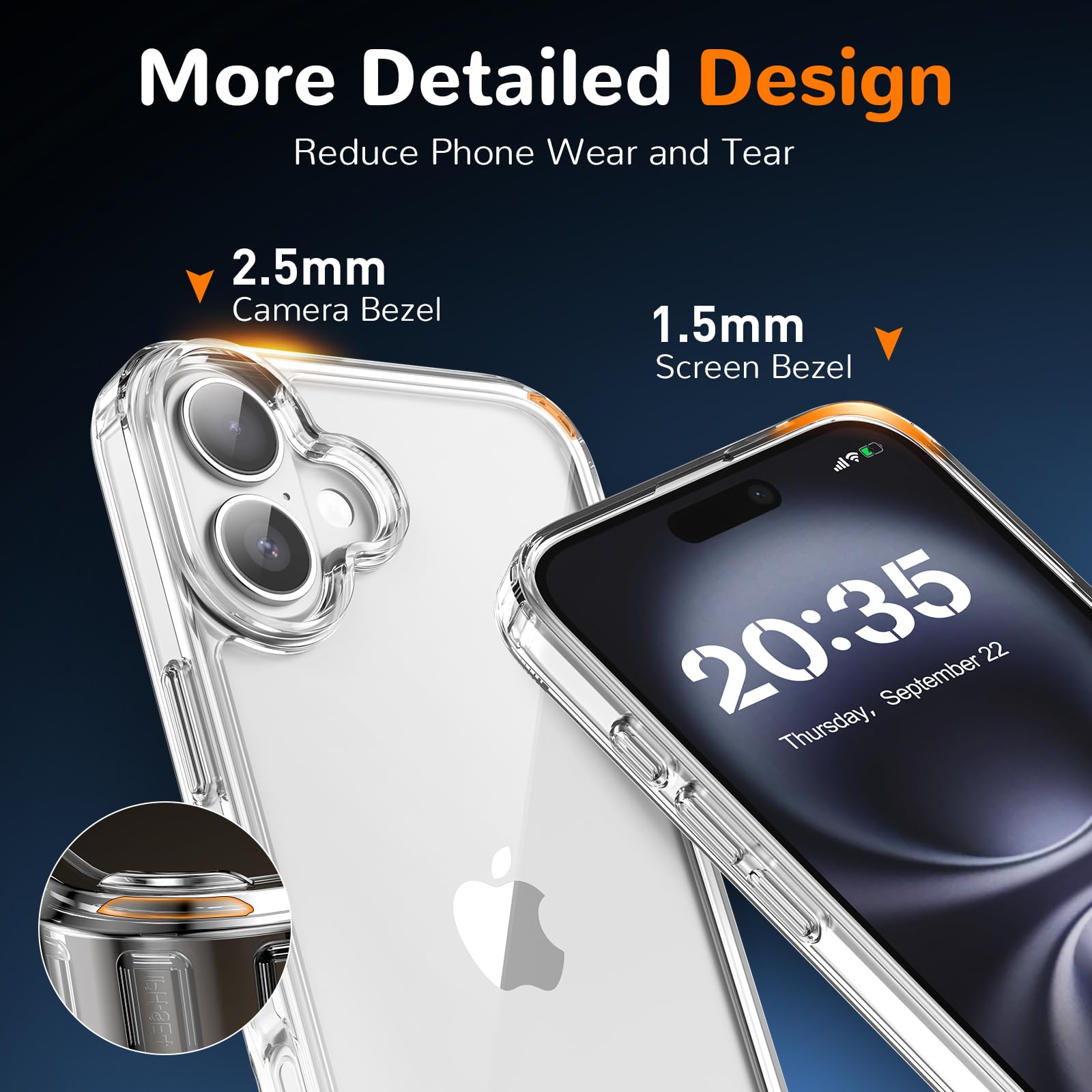 Clear Case for iPhone 15, Ultra Thin, Shockproof TPU Cover, Anti-Yellowing, Crystal Clear, Phone Case for Apple iPhone 15 - Clear — view 221