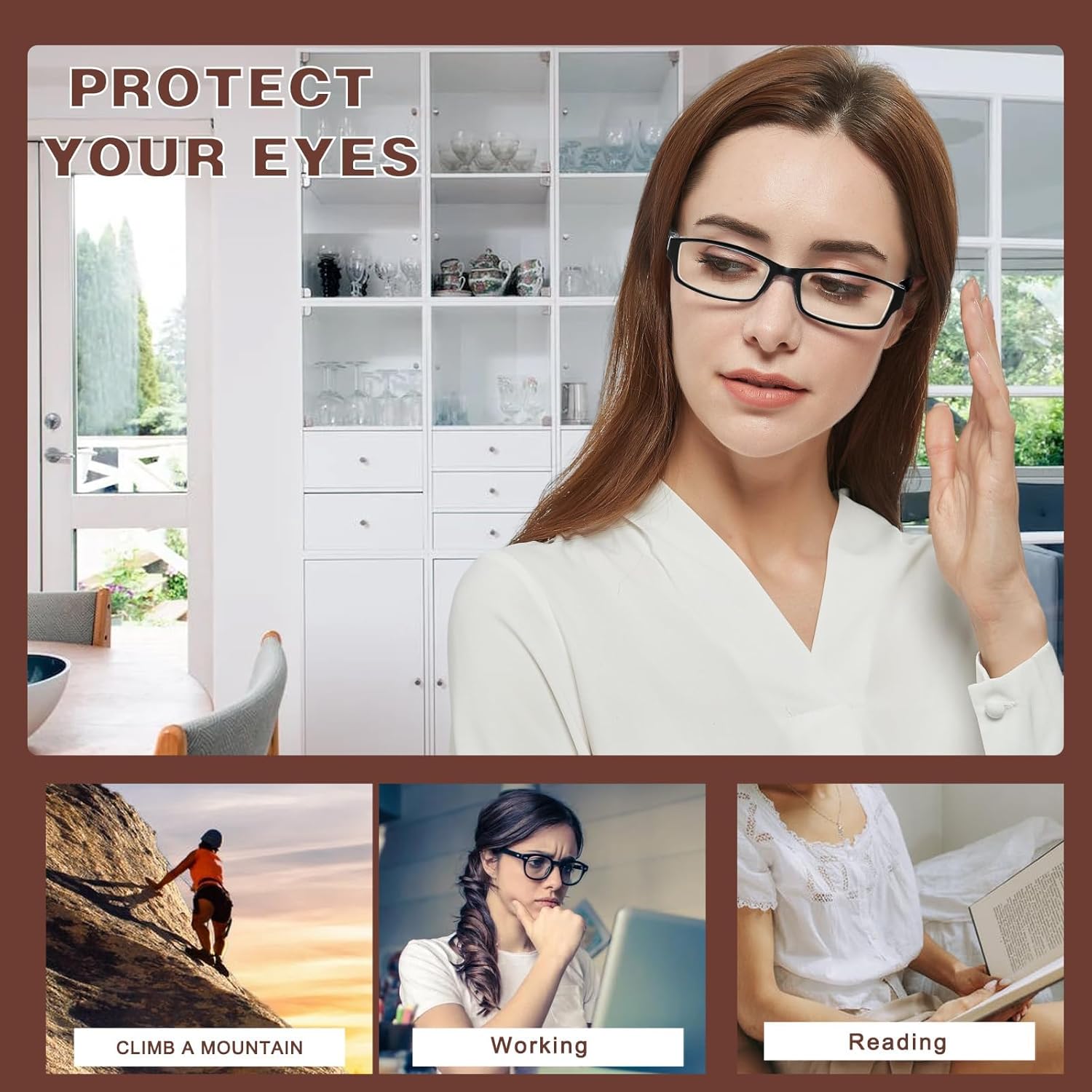 JOSCHOO 6 Pack Computer Reading Glasses for Women and Men with Comfortable Spring Hinges for Men and Womens Readers - Image 5