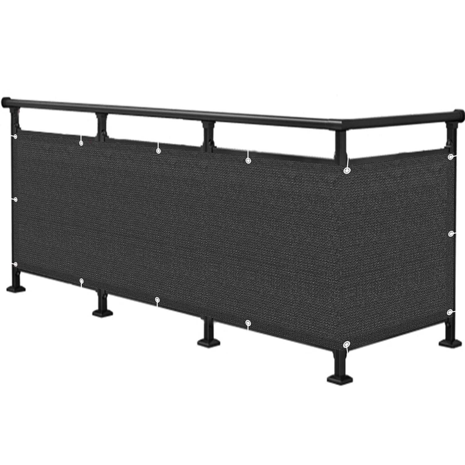 Toile d'ombrage pour balcon occultante éliminant le vis-à-vis de la balustrade