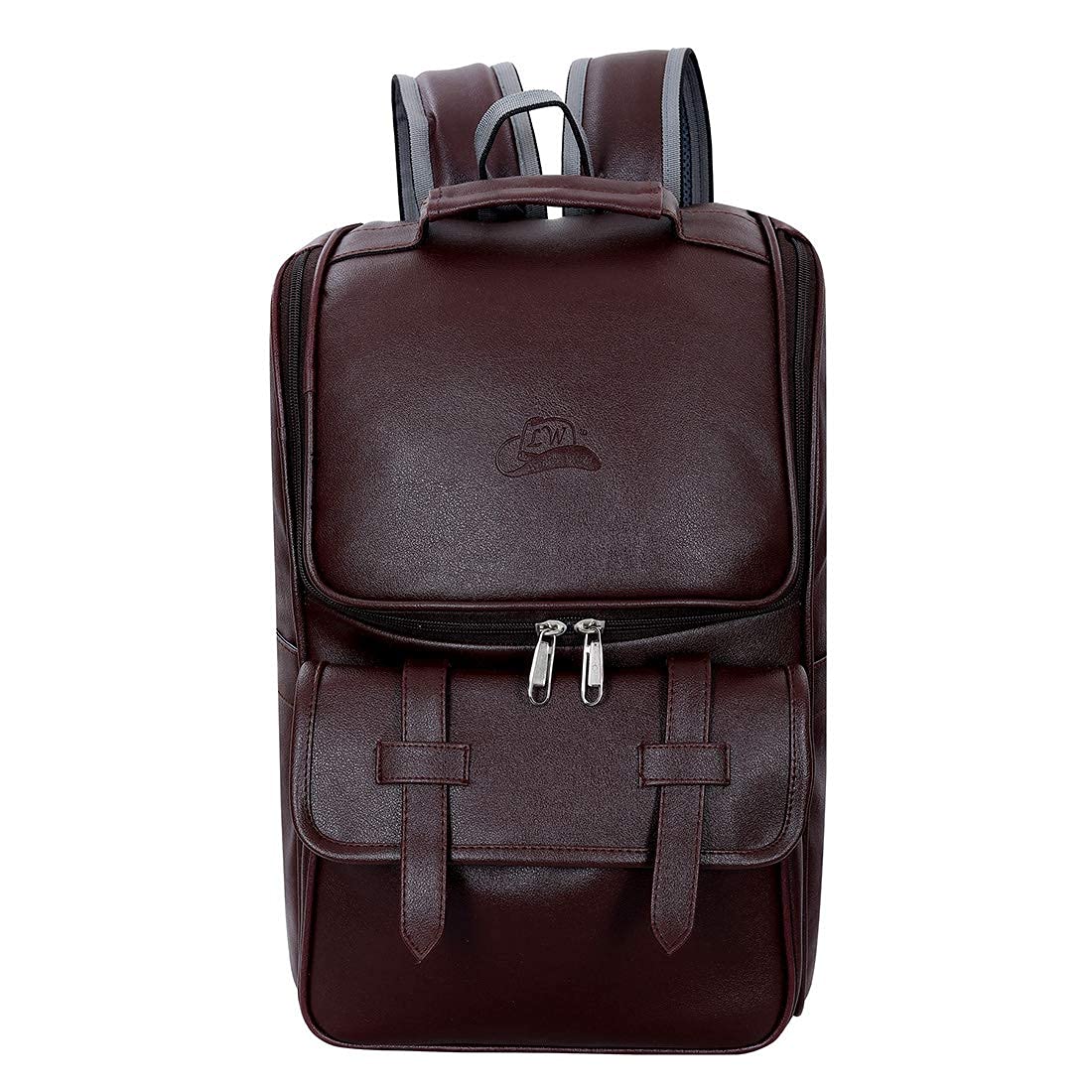 Leather World Laptop Backpack Bag Premium Vegan Leather Office Backpack Bag with 15.6 Inch Laptop Compartment, for Men Women - Brown (B07SNP6SZD) Amazon Price History, Amazon Price Tracker