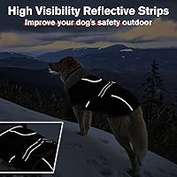 Vista 3 de Lelepet Abrigo cálido para perro, chaleco de vellón reflectante para perro, chaqueta impermeable a prueba de viento, abrigos para clima frío