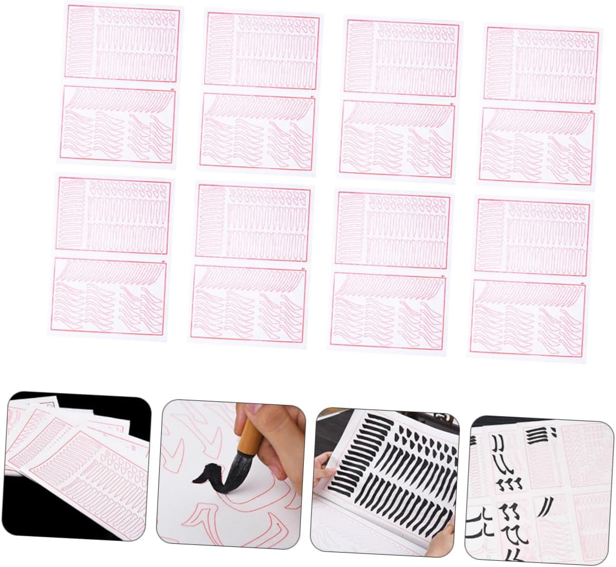 TEHAUX 30pcs Chinese Calligraphy Xuan Paper for Beginners Tracing Practice Paper for Handwriting Skills Development for Teens and Adults