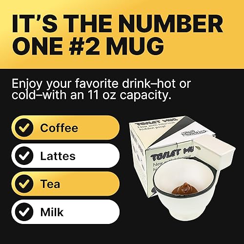 Miniatura 6 de Fairly Odd Novelties Taza de café de cerámica para inodoro, ahora con caca oculta, 11 onzas, color blanco