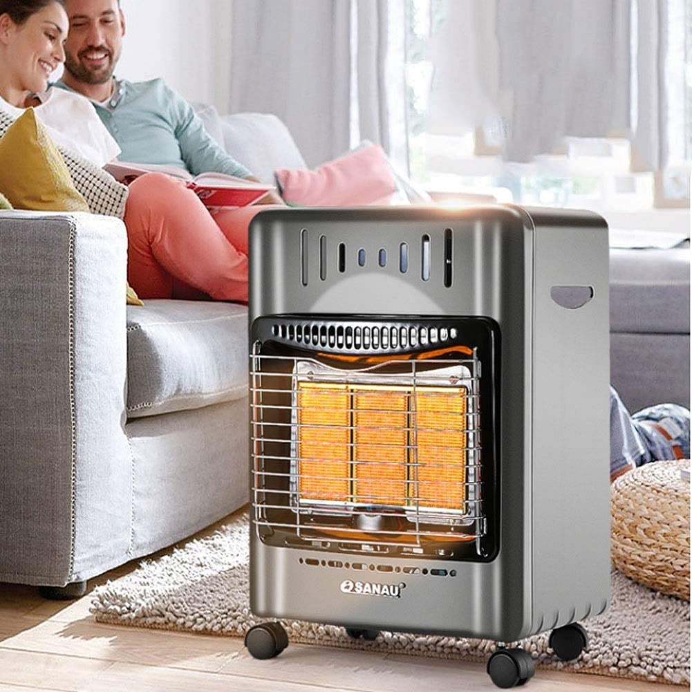 Tragbarer Gasheizer,Schnellheiz-Terrassenheizer,Deluxe-Terrassenheizer mit Kippschutz,Asche-Liquefied-Petroleum (Asche-Liquefied-Petroleum)