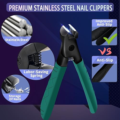 Miniatura 9 de Cortaúñas de alta resistencia para uñas gruesas, juego de cortaúñas antideslizante para personas mayores y mujeres en casa