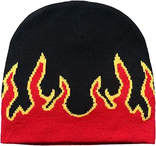 [Mjaie] Flame Hat 2000s キャップ ニット スカリー ウォーム スカル