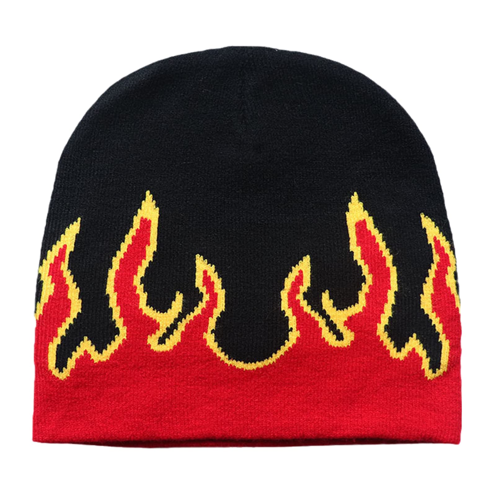 [Mjaie] Flame Hat 2000s キャップ ニット スカリー ウォーム スカル