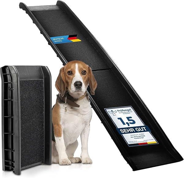 all Pets United® Hunderampe klappbar Hundetreppe Hunde- & Katzentreppe Rampe Einstiegshilfe für Kofferraum Haustiertreppe für Große & Kleine Tiere (Hunderampe) - 1