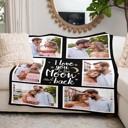Miniatura 5 de Regalos del día de San Valentín para su novia, esposa, niños, mantas personalizadas con fotos, manta personalizada con imagen como regalo para