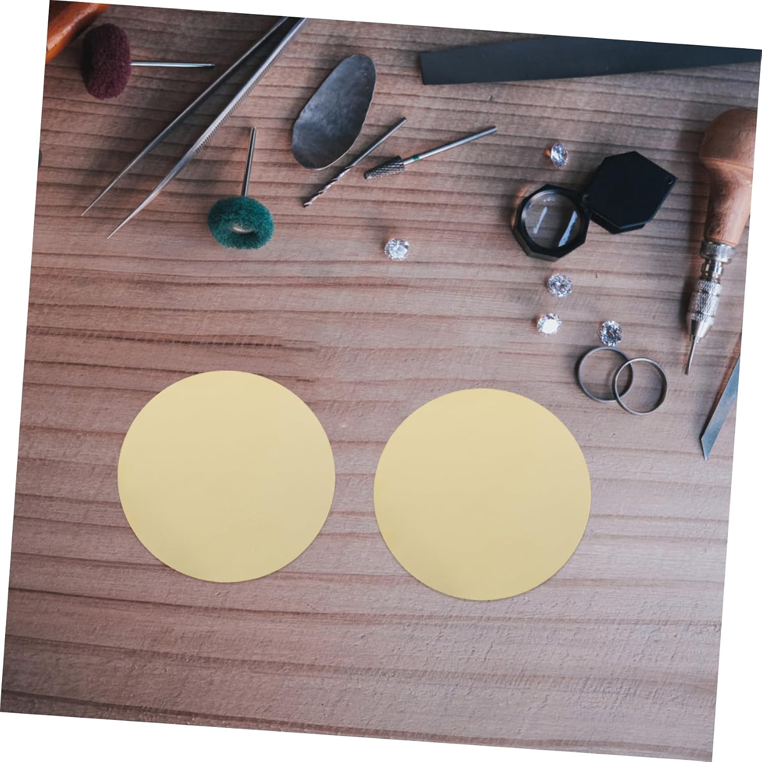 2pcs Brass Round Sheet Thickness Brass Plate for Jewelry Making Craft Projects and Industrial Applications