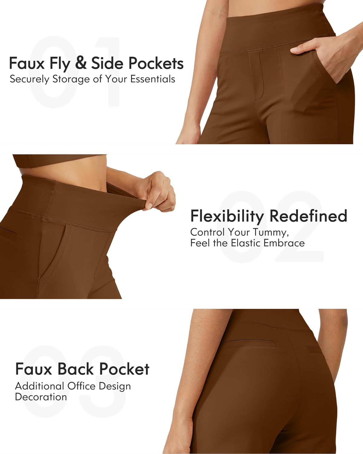 G4Free Capri Pants for Women Wide Leg Yoga Dress Cropped Pants Capri Leggings with Pockets for Casual Summer - Image 4