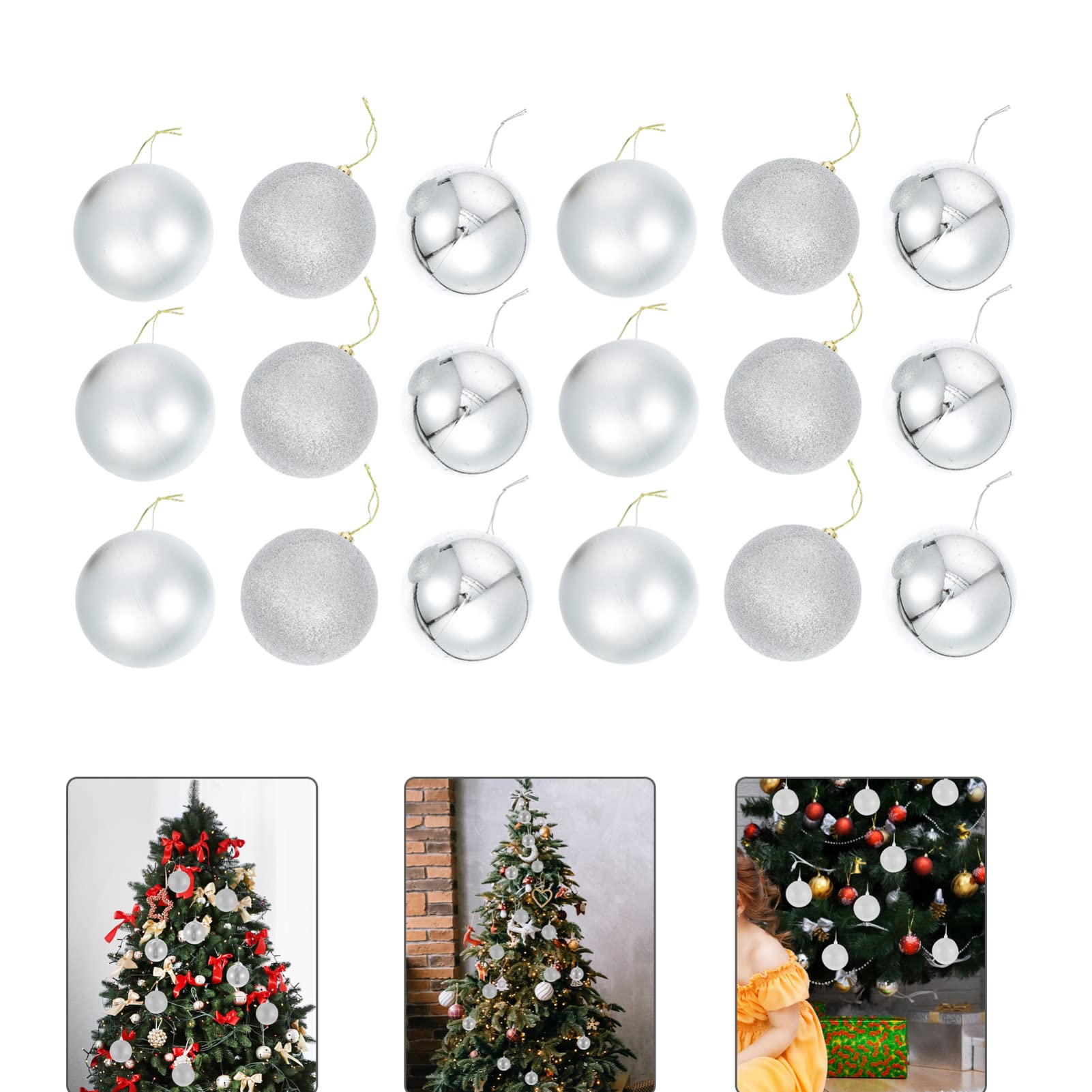Alipis 24stücke Teiliges Weihnachtskugel-anhänger für Innen und Außenbereich Kleine Dekokugeln Weihnachtsbaumanhänger Langlebig und Robust