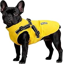 Flow fire Warm Winter Dog Coat with Harness Built in, Waterproof Dog Jacket for Small Dogs XL(L)