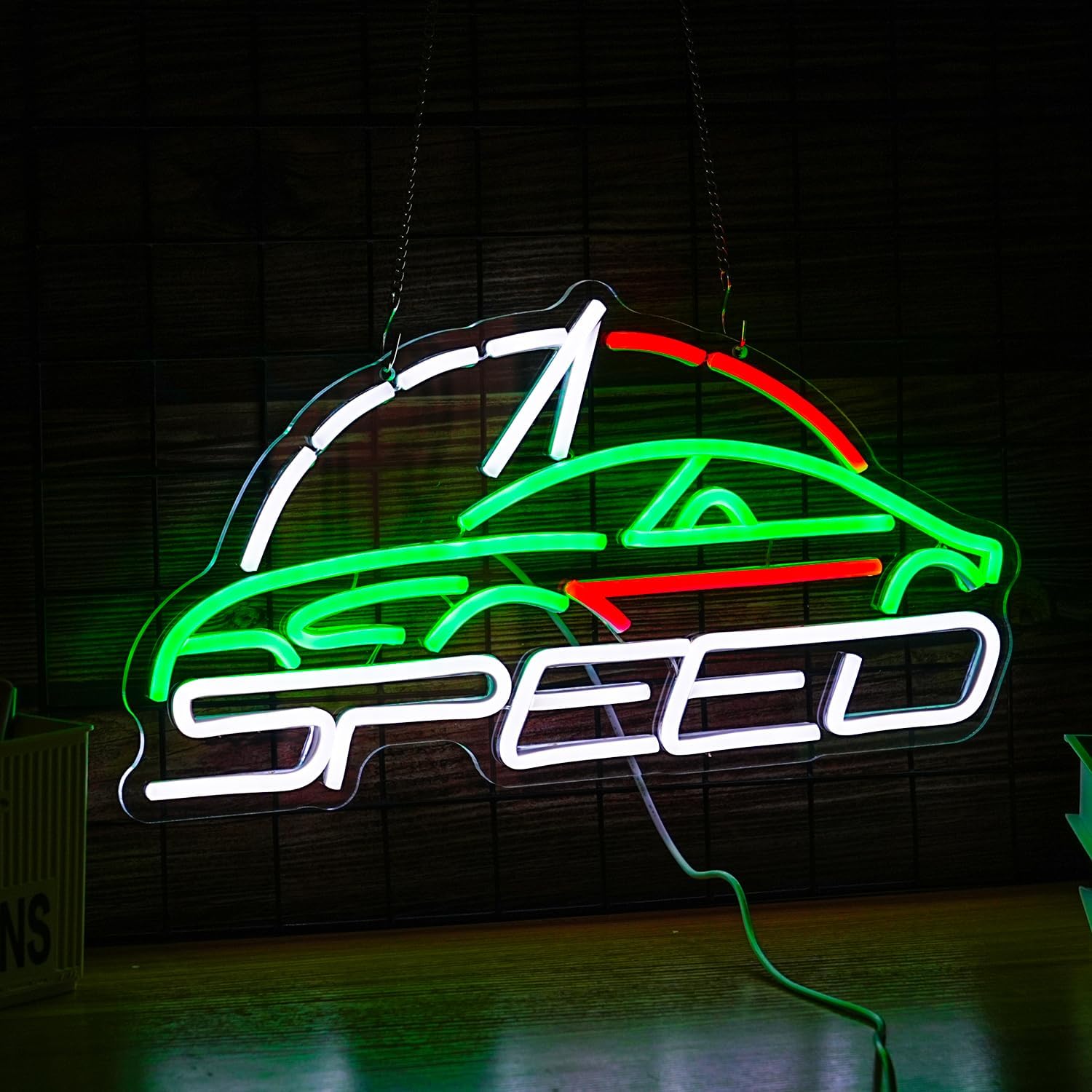 Sports Car Neon Sign Speedometer Light up sign Powered by USB for Wall Decor Dimmable LED Car Neon Light for Game Room Boys Room Sports Car Store Bedroom Decor - Image 2