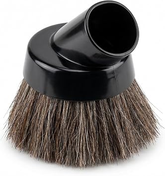 Premium 1-1/4" Dust Brush with Double Thick Soft Horsehair Bristles Universal Vacuum Attachment for Hardwood, Furniture, Blinds & Delicate Surfaces Fits 1.25" Hose & Wand Systems