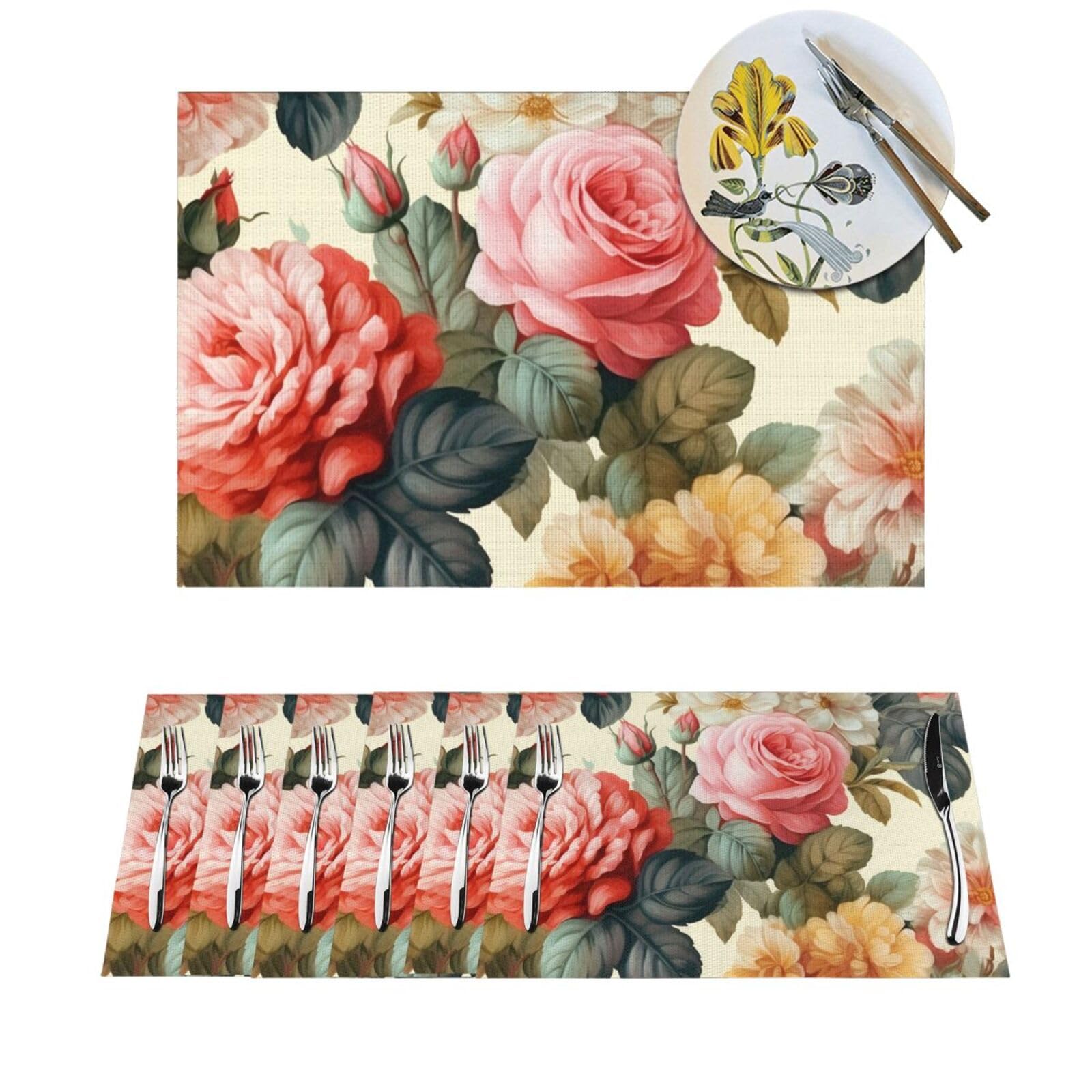 Sets de table tissés en PVC résistants à la chaleur et antidérapants pour cuisine
