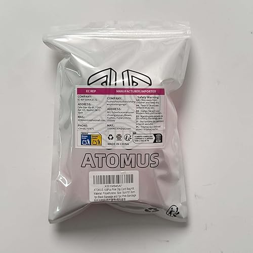 Miniatura 9 de ATOMUS 100 fundas de cordón con clip de tatuaje con 2 vendajes autoadhesivos desechables, bolsas de plástico para tatuaje, bolsa para bolígrafos de