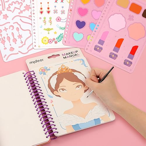 Miniatura 5 de Libro de dibujo de maquillaje 4 en 1 para niñas, lindas plantillas, calcomanías, álbumes de recortes, pintura, libro de actividades artísticas para