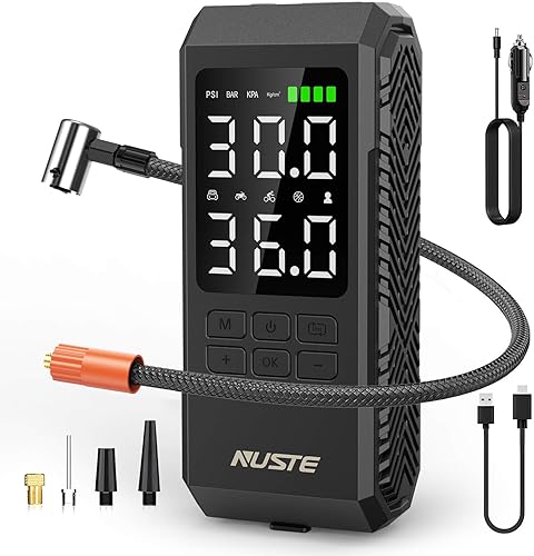 Inflador de neumáticos, compresor de aire portátil, bomba de aire inalámbrica de 150 PSI 25000 mAh, con pantalla LCD digital, inflado rápido 3 veces