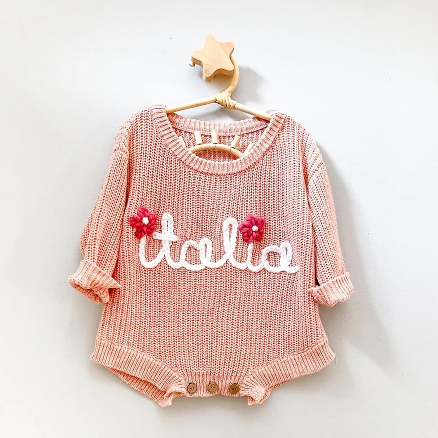Custom Name Baby Sweaters,Personalized Hand Embroidered Name Baby Sweaters,Unique Baby Sweater,Baby Boy Name Sweater
