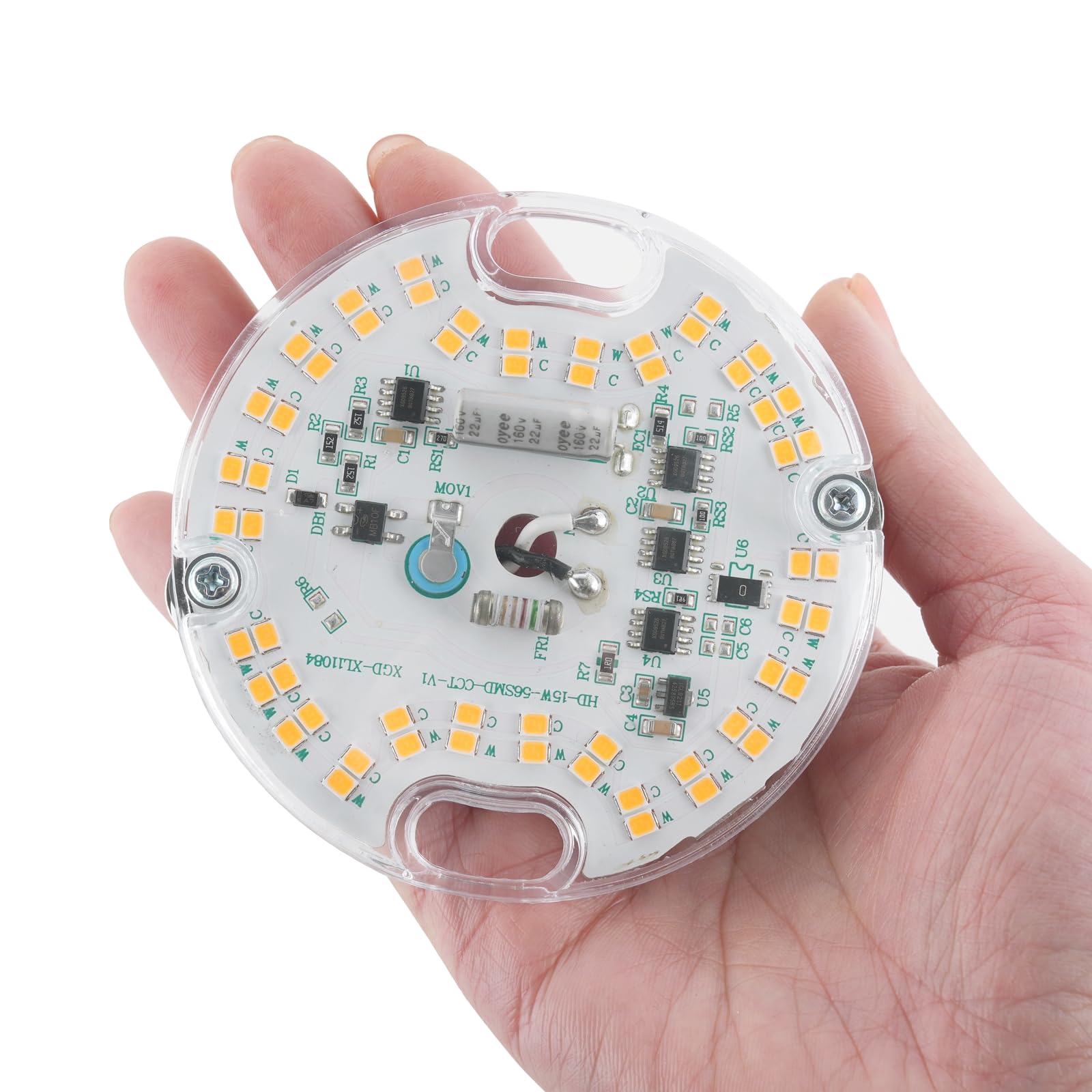 Kit de actualización de luz LED de ventilador de techo de 3.23 pulgadas, placa de repuesto de luz de techo PCB 15 W 1800 LM regulable 3000 K 120 V ETL CRI90 (1 paquete blanco cálido 3000K) 6