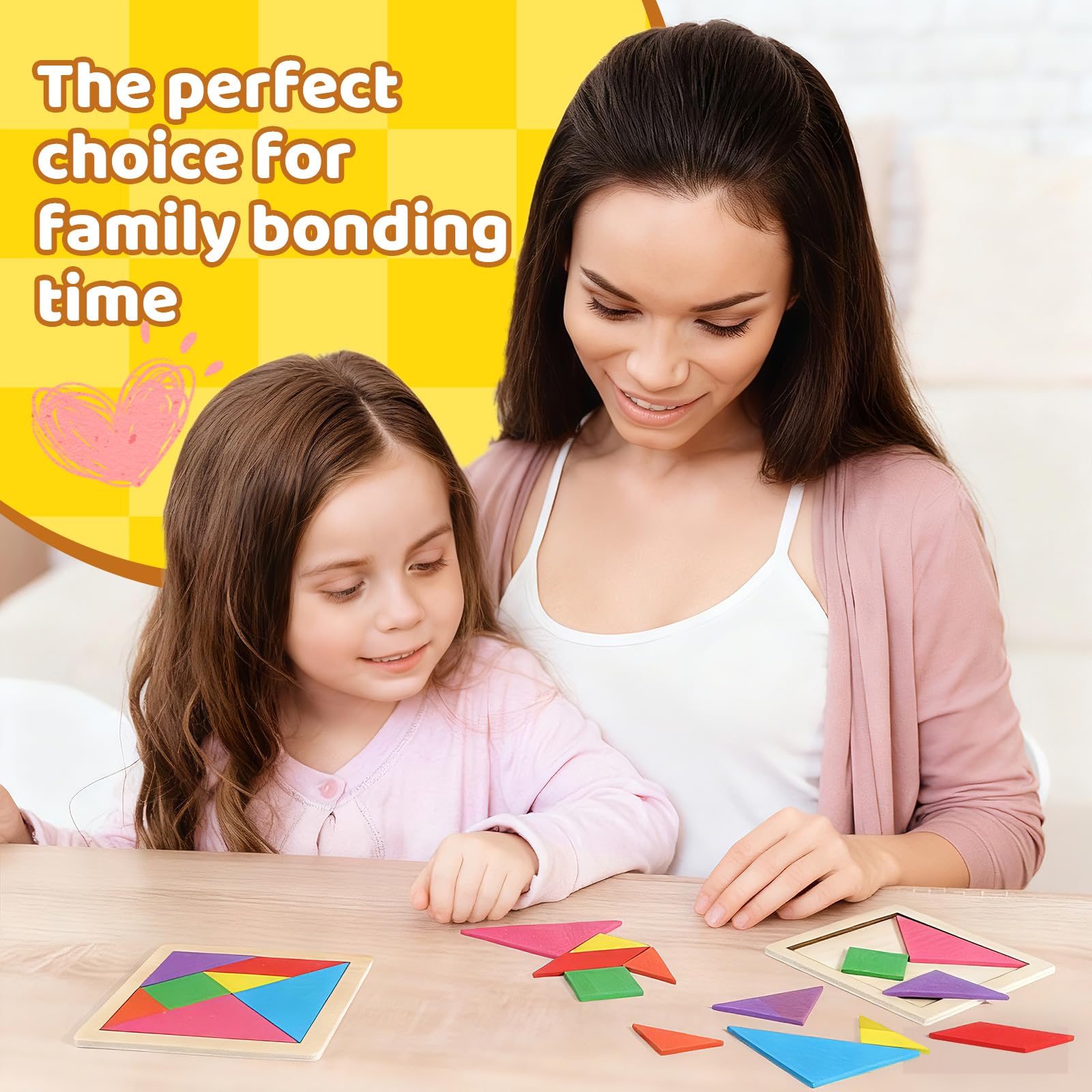 16 Gioco Tangram in legno per bambini, Tangram Jigsaw Puzzle in Legno, Divertenti Giocattoli Educativi Rompicapo di Apprendimento