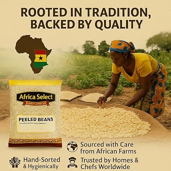 Africa Select Peeled Beans 1.5kg | Premium Nigerian Peeled Brown Beans for Akara, Moi Moi & Stews