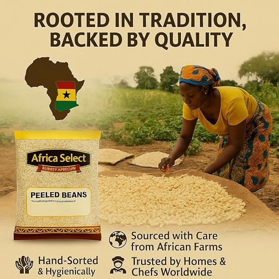 Africa Select Peeled Beans 1.5kg | Premium Nigerian Peeled Brown Beans for Akara, Moi Moi & Stews