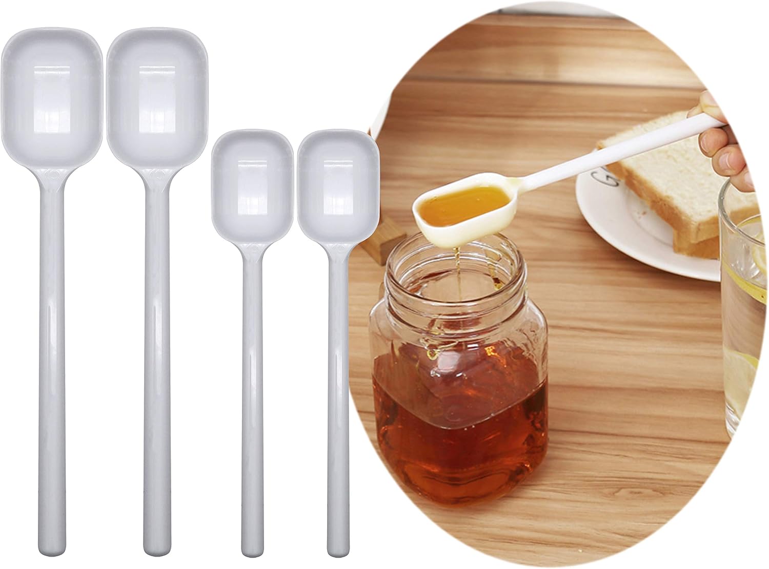 EIKS 4 sets Long Handle Teaspoons Measuring Spoons