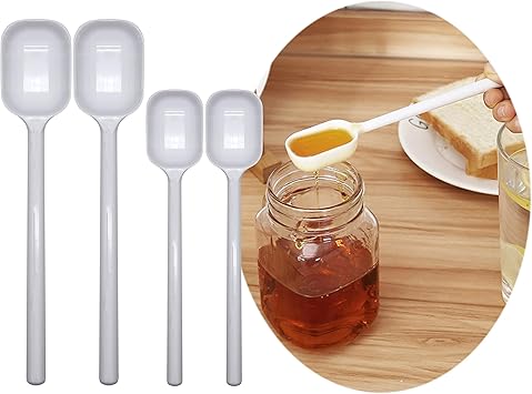 EIKS 4 sets Long Handle Teaspoons Measuring Spoons for Dry and Liquid Ingredients Use in Kitchen Cooking Baking Coffee