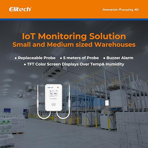 Miniatura 6 de Elitech Registrador de datos digital en tiempo real WiFi 5G2.4G, diversas sondas reemplazables (se venden por separado), 100000 puntos,