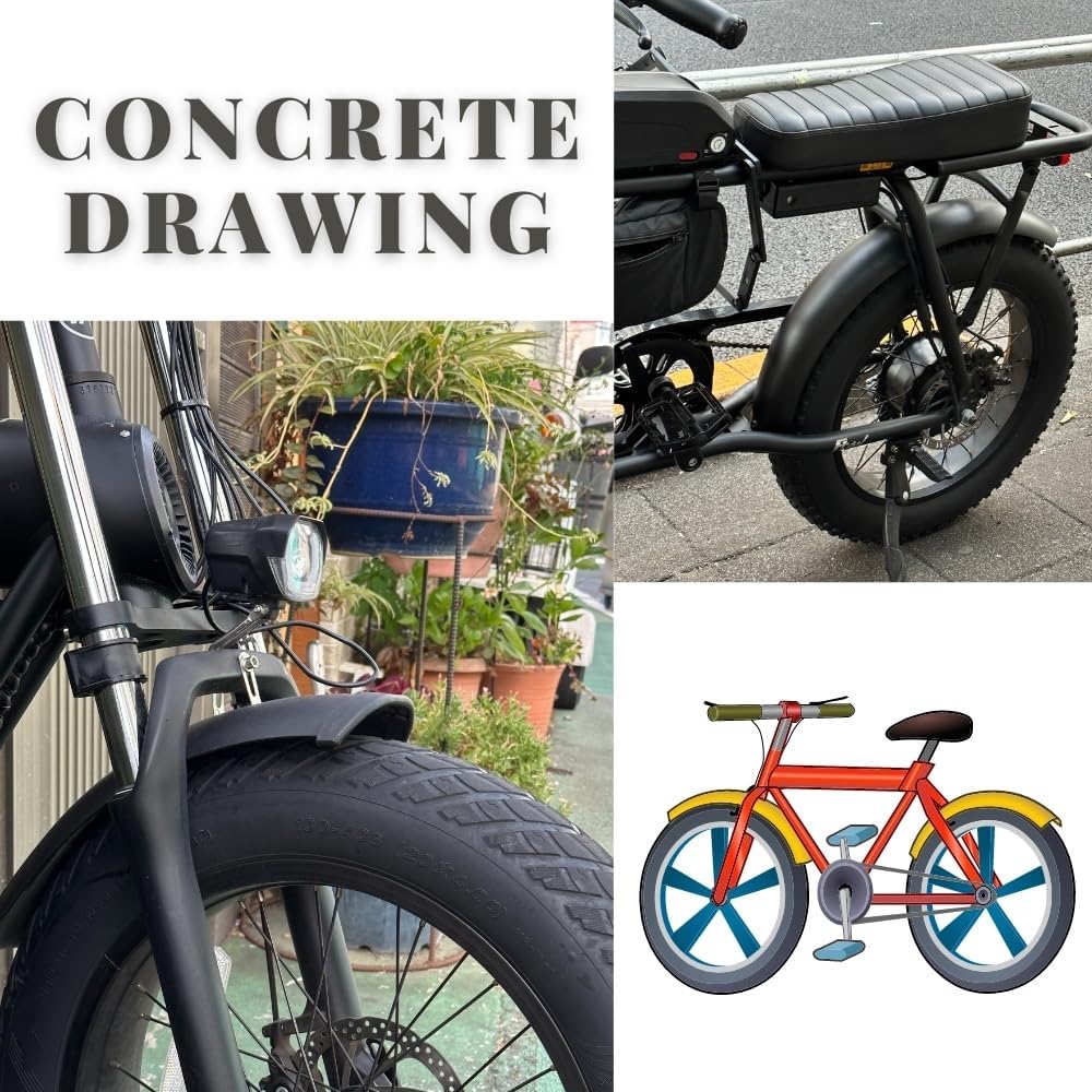 Fat Bike Fenders for Front and Rear Fat Bikes Wings Full Coverage Mud Guard Cycling Fender Kit