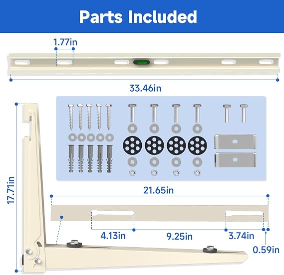 Mini Split Wall Mounting Bracket,Max 550 LBS Split Air Conditioner Units | Mini Outside Split System Mount Condenser Bracket for 7000 9000 12000 18000 24000 30000 36000 BTU
