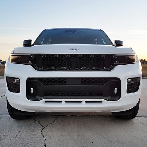 Miniatura 6 de SlickMod Tinte de humo de vinilo precortado para faros delanteros Jeep Grand Cherokee 2022-2023 (20% humo oscuro, 2. corte de faros)