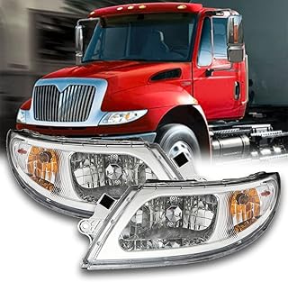 SEPEY Headlight for International 4300, Passenger & Driver Side Headlight Headlamp Assembly for 2002-2018 International 4200 4300 4400 4900 Trucks, A Pair