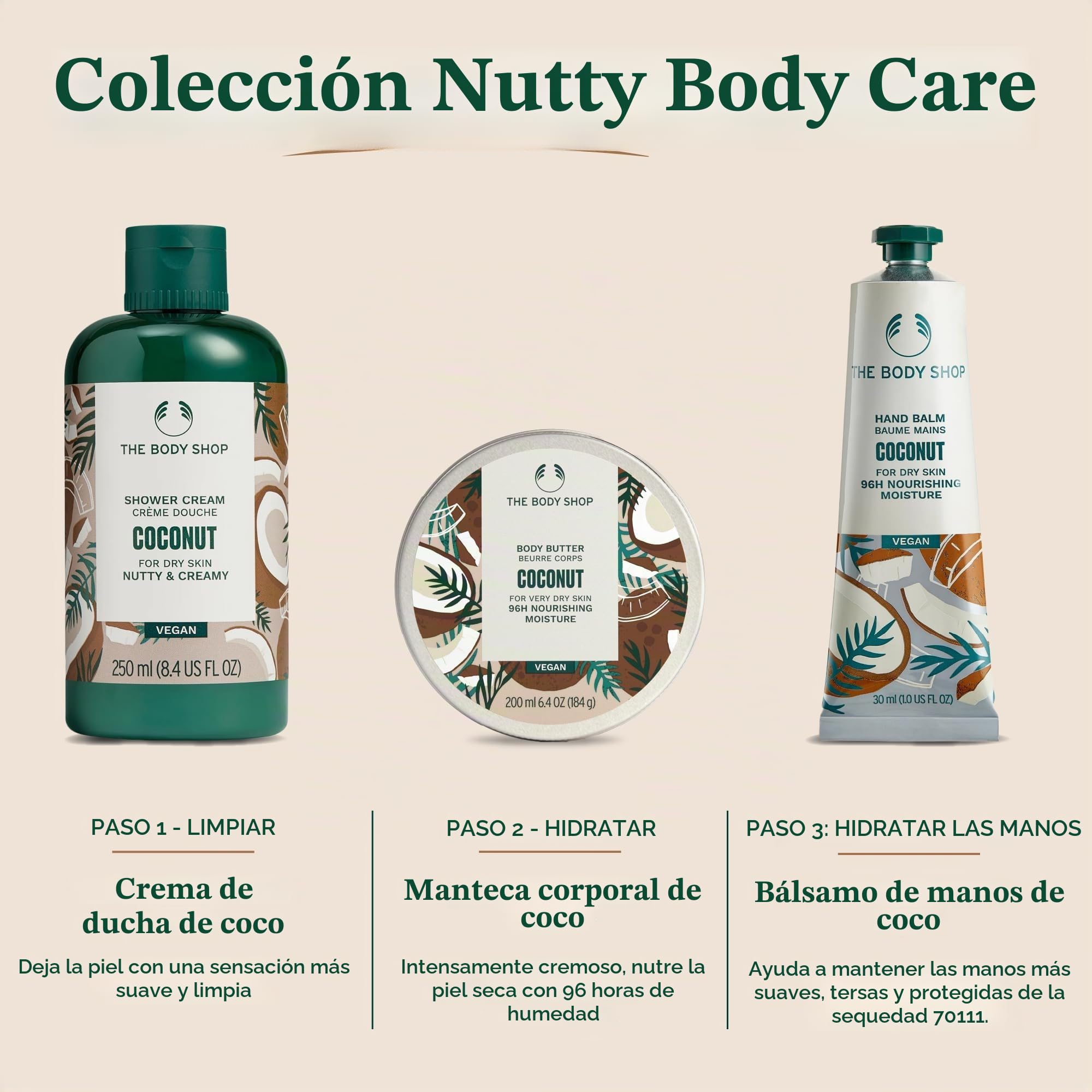 The body shop - Crema hidratante de cuerpo aroma coco (200 ml) | Nutre intensamente la piel muy seca con una sensación no grasa y no pegajosa. Deja la piel más suave, tersa y brillante