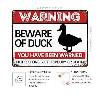 松浦 浩之　Ducky Brigade DO NOT BE DRAINED Amazon.com : BAIWIFE Duck Warning Sign - 12x16 Inch Vintage