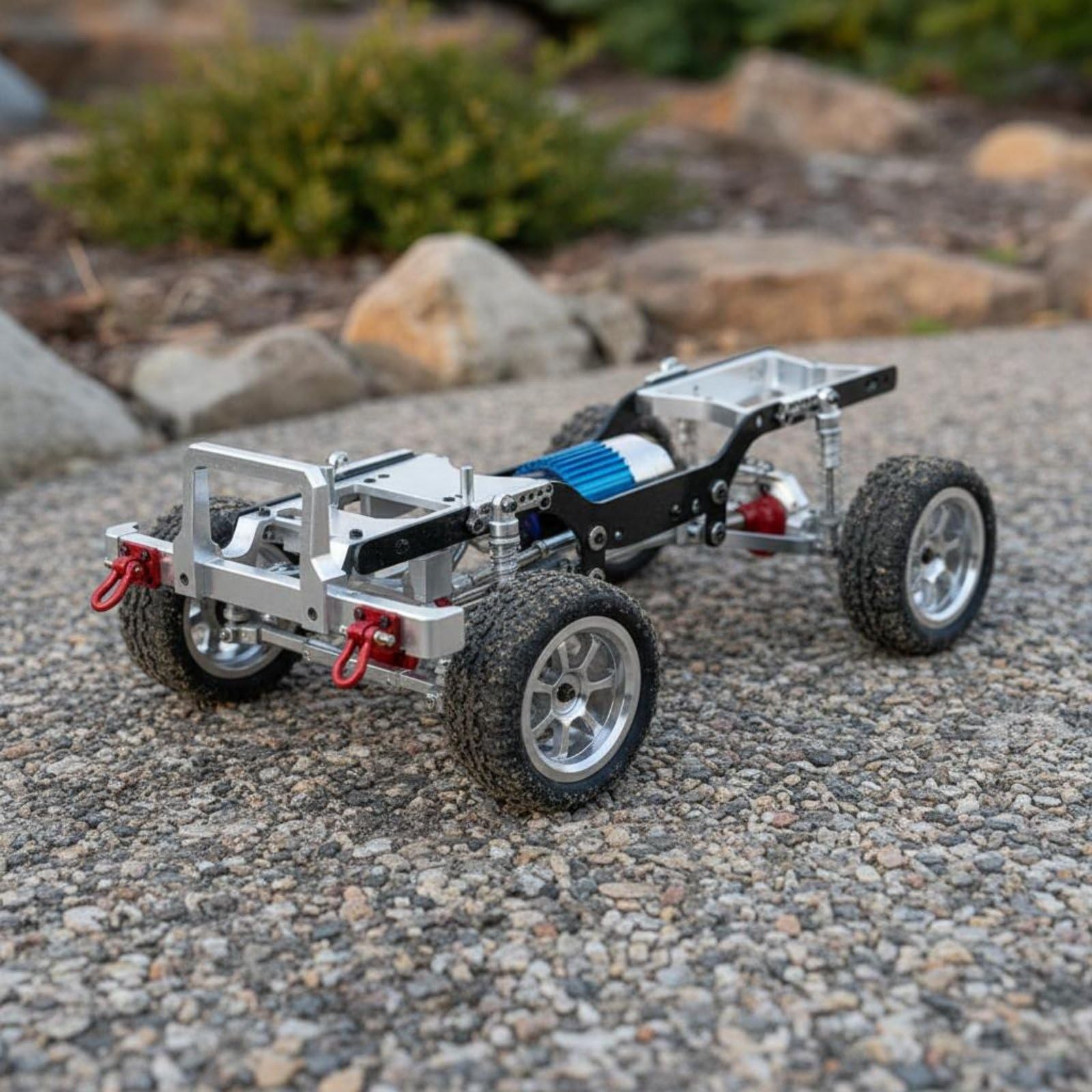 predolo Chasis de Metal para Coche RC 1/12 Fácil Instalación Estructura de Coche Todoterreno RC Preensamblado para Modelistas, Negro