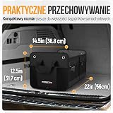 FORTEM Organizer Bagażnika Samochodowego SUV, Składany z Przegródkami, Antypoślizgowy Spód, Regulowane Pasy Mocujące, Składana Pokrywa, Praktyczne Przechowywanie Akcesoriów (65L)
