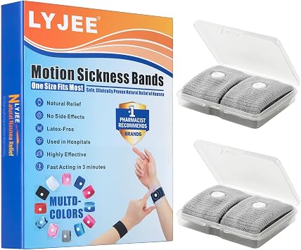 Motion Sickness Bands, Nausea Relief Wristbands for Pregnant Women, Motion Sickness Bracelets for Adults,