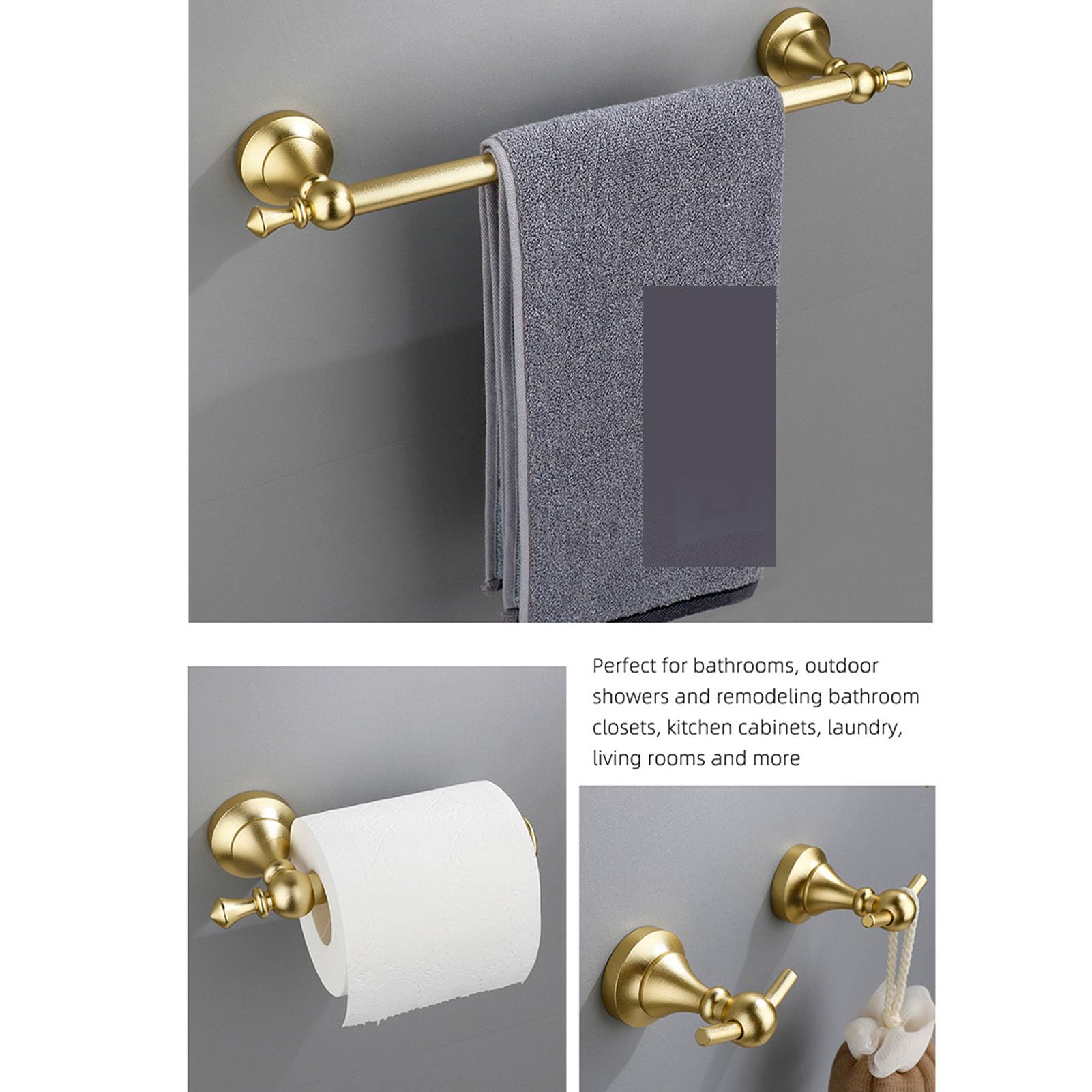 Fafeicy Juego de Accesorios de Baño Dorado, Portarrollos de Papel