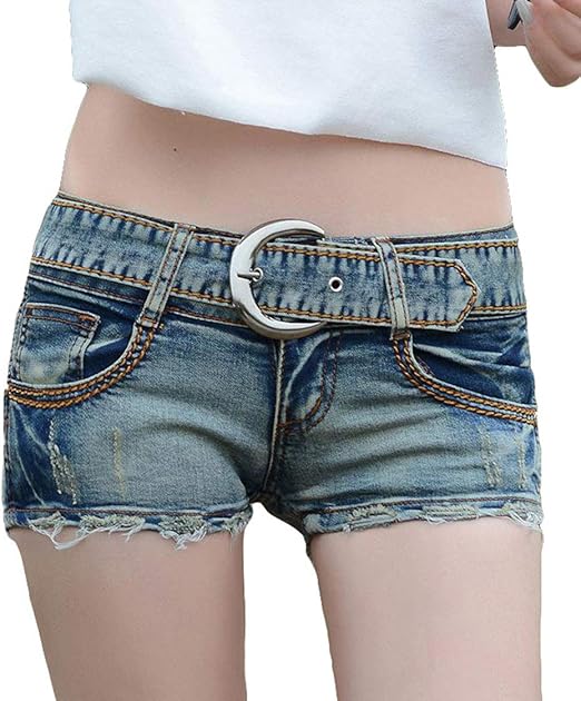 Amazon Gergeousショートパンツ レディース スリム 韓国 短パン ダメージ加工 ファッション ショーパン 切りっぱなし ベルト付き おしゃれ ホットパンツ ビーチ ストリート系 夏 ショートパンツ 通販