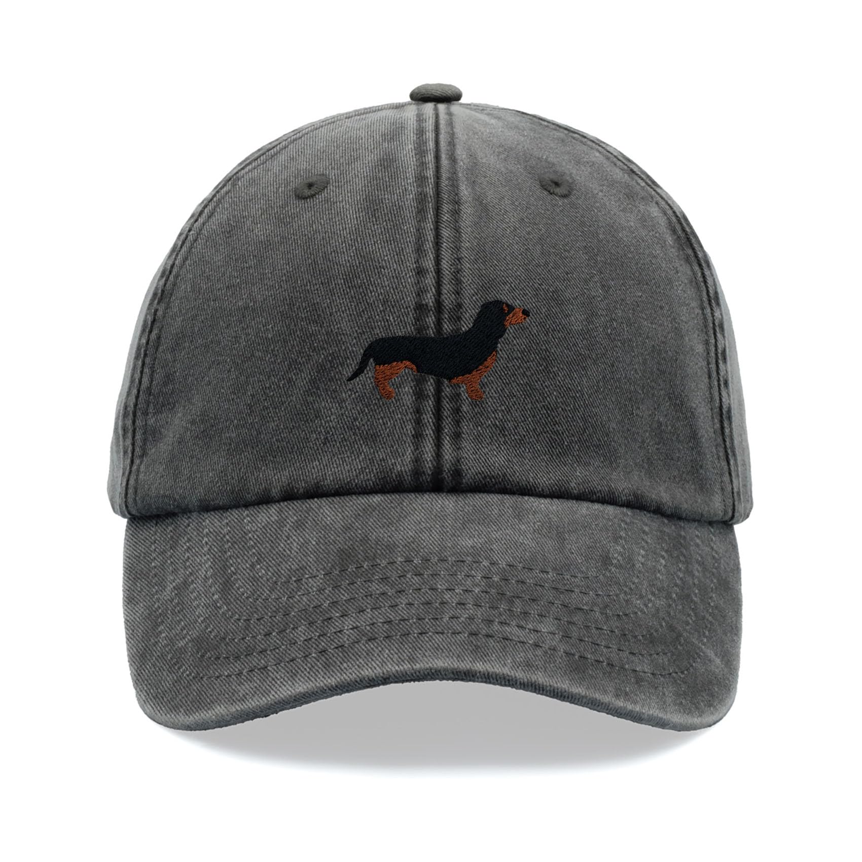 Dachshund Sausage Dog Baseball Cap Vintage Washed Unisex Dad Hat Adjustable Black