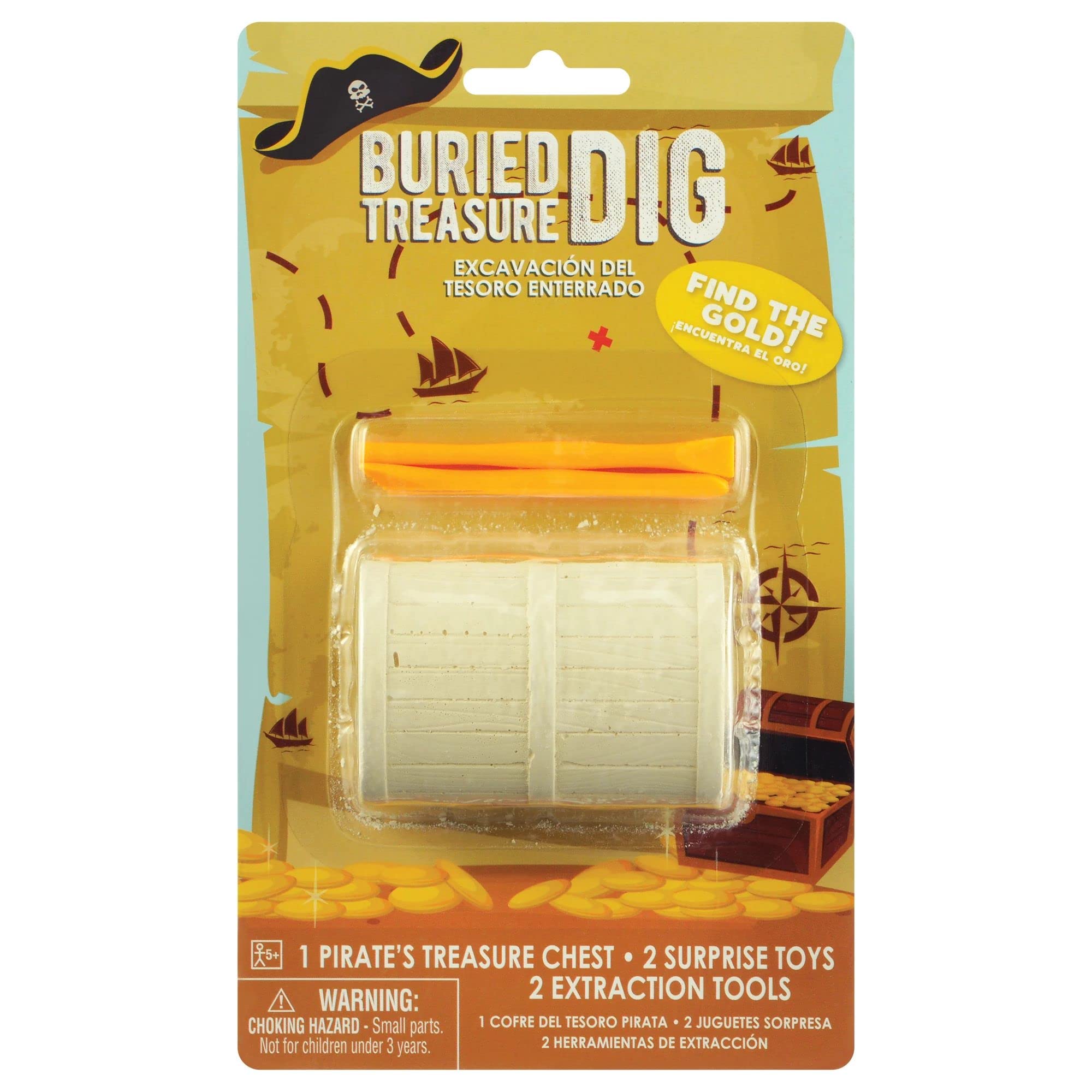 Juego de recuerdo de excavación de pecho pirata, blanco, 1 juego