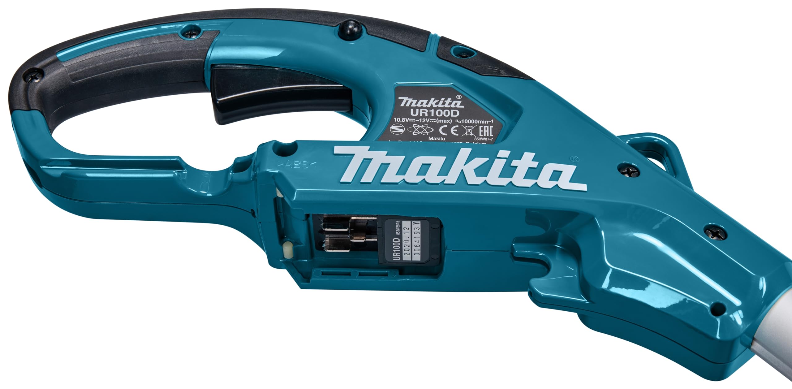 Makita Cortadora de césped inalámbrica UR100DZ de 10,8 V (sin batería, sin cargador), azul/plata