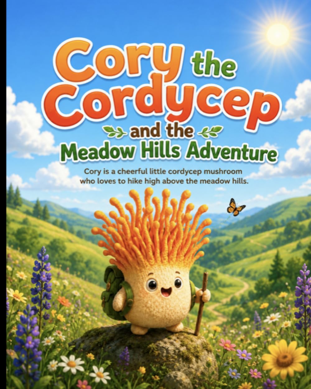 Cory the Cordycep and the meadow hills adventure. (Portobello mushroom friends)