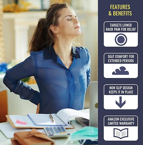Miniatura 5 de DMI Cojín de asiento de pendiente gradual para dolor de coxis ciática y coxis utilizado con sillas de comedor sillas de escritorio asientos de