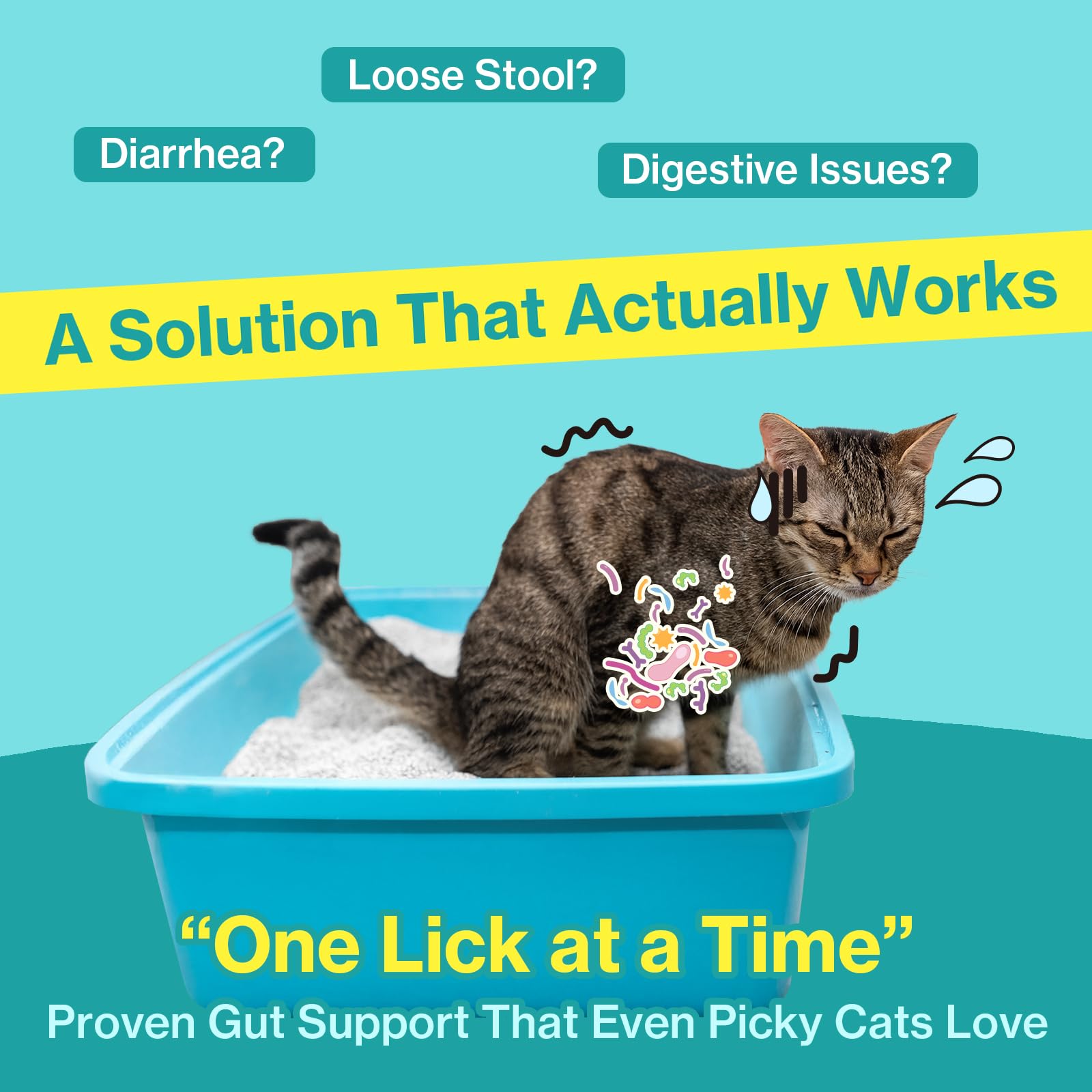 Cat Biome Probiotics for cats Anti Diarrhea Feline Gut & Digestive Support Immune Health Sensitive Stomach Constipation with L. plantarum+Prebiotics 30 Lickable Formula Individually Packaged — Amazon image 2