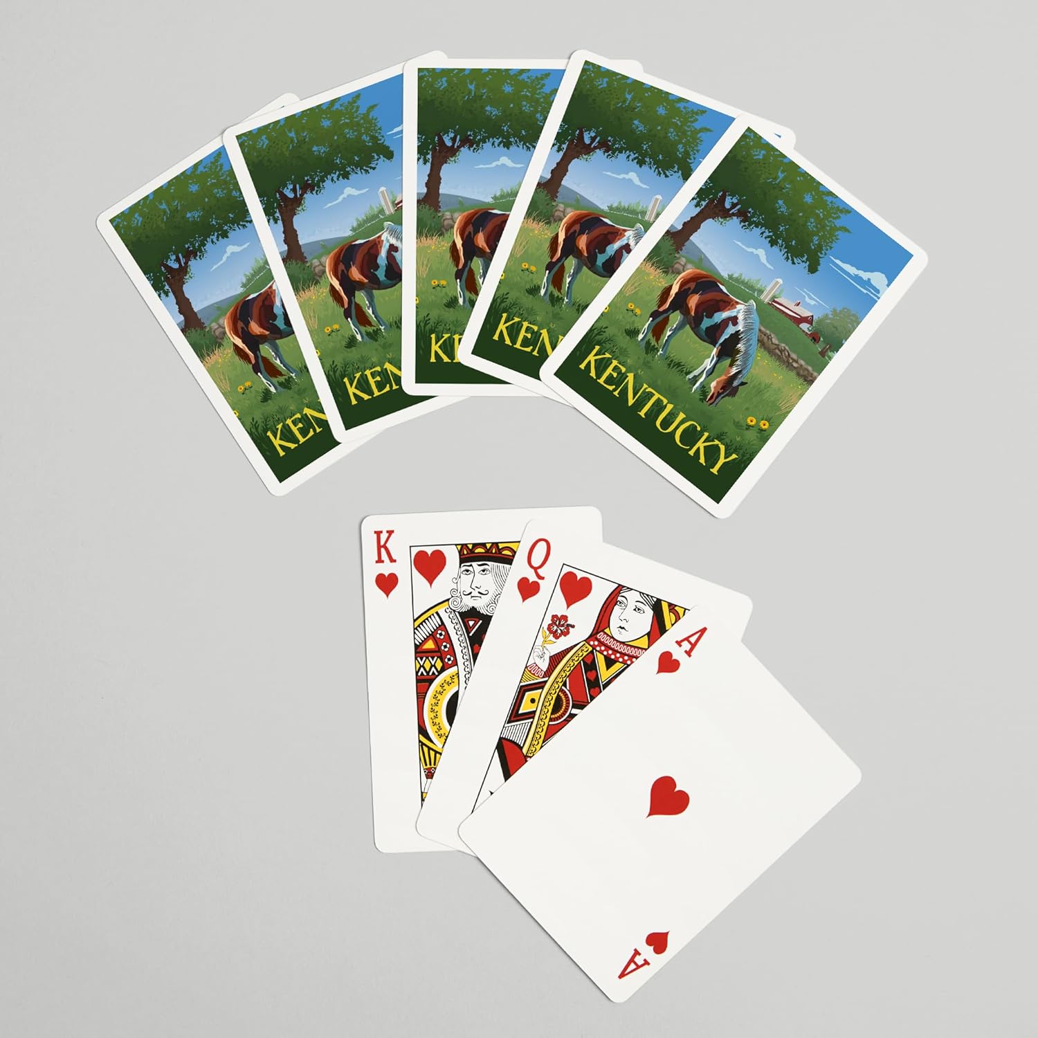 Lantern Press Kentucky, Horse in Field, 52 Playing Cards for Adults, Poker Size Card Deck